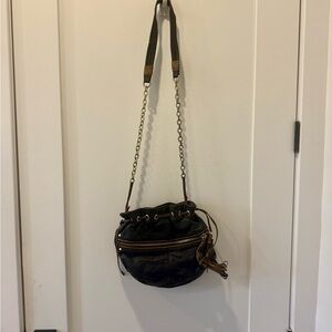 Nanette Lepore Black Leather Chain Strap Bag